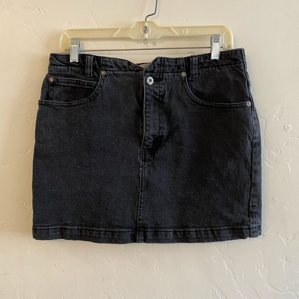 Free People Black Denim Mini Skirt Size 31